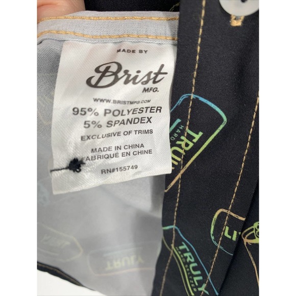 Truly Hard Seltzer Shirt Men 2XL XXL Black Neon Hawaiian Party Button Up Stretch - Picture 4 of 7